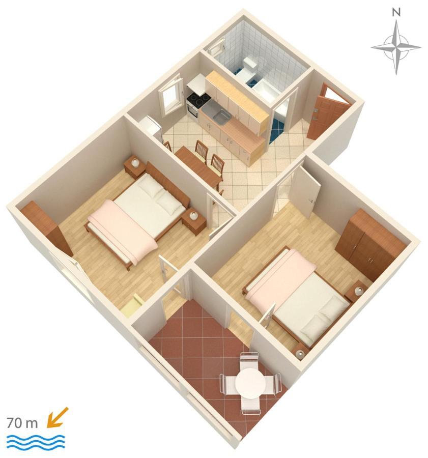 Apartments By The Sea Mandre, Pag - 3084 コラン エクステリア 写真